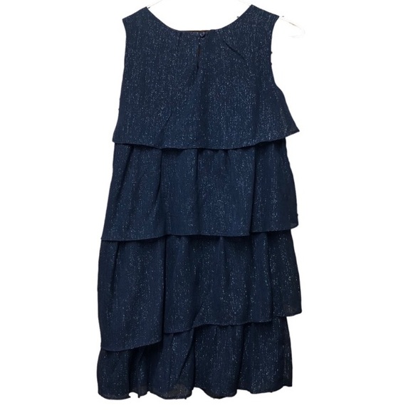 Gap Kids Navy Tiered Layered Sparkle Dress - Picture 2 of 9